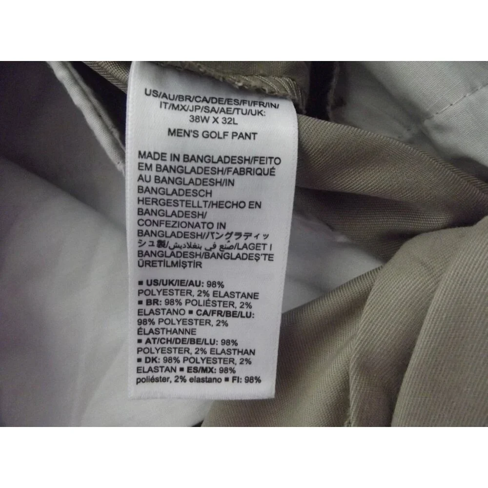 Essentials Pants Mens 38 x 32 Tan Khaki Classic Straight flat front